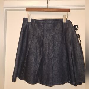 Lisa Says Gah Naomi Wrap Skirt - Denim XL